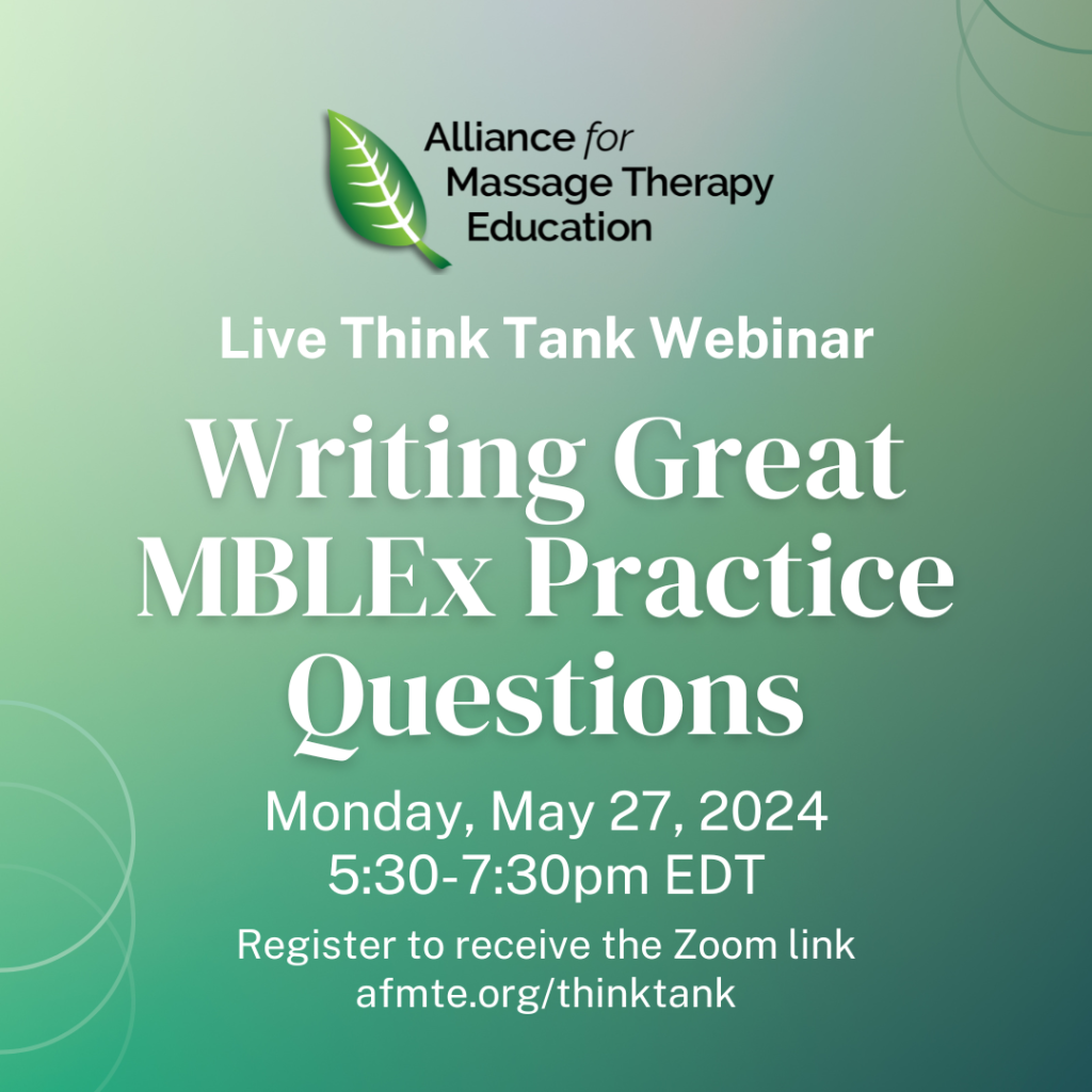 Free webinar on writing MBLEx practice questions