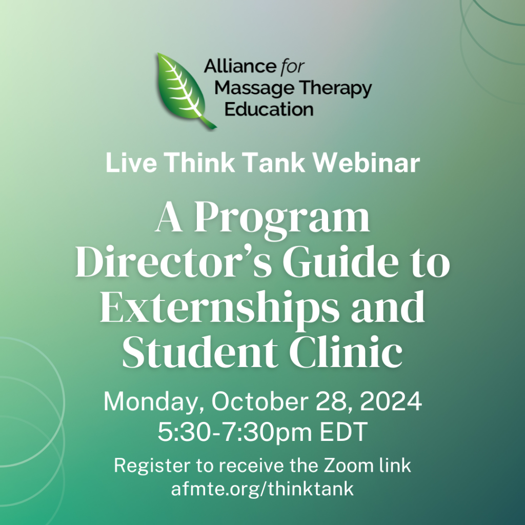 Free webinar on administration of massage externships and student clinic